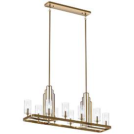 Image2 of Kimrose 10Lt Linear Chandelier in Brushed Natural Brass