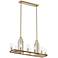 Kimrose 10Lt Linear Chandelier in Brushed Natural Brass