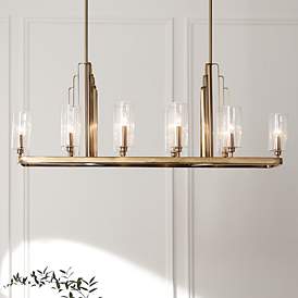 Image1 of Kimrose 10Lt Linear Chandelier in Brushed Natural Brass