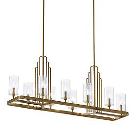 Image3 of Kimrose 10Lt Linear Chandelier in Brushed Natural Brass more views