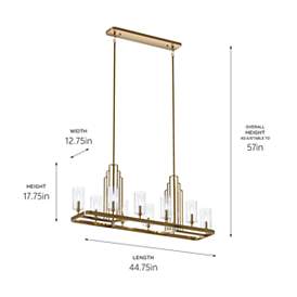 Image5 of Kimrose 10Lt Linear Chandelier in Brushed Natural Brass more views