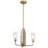 Kimrose 18 1/4"W Brushed Natural Brass 3-Light Chandelier