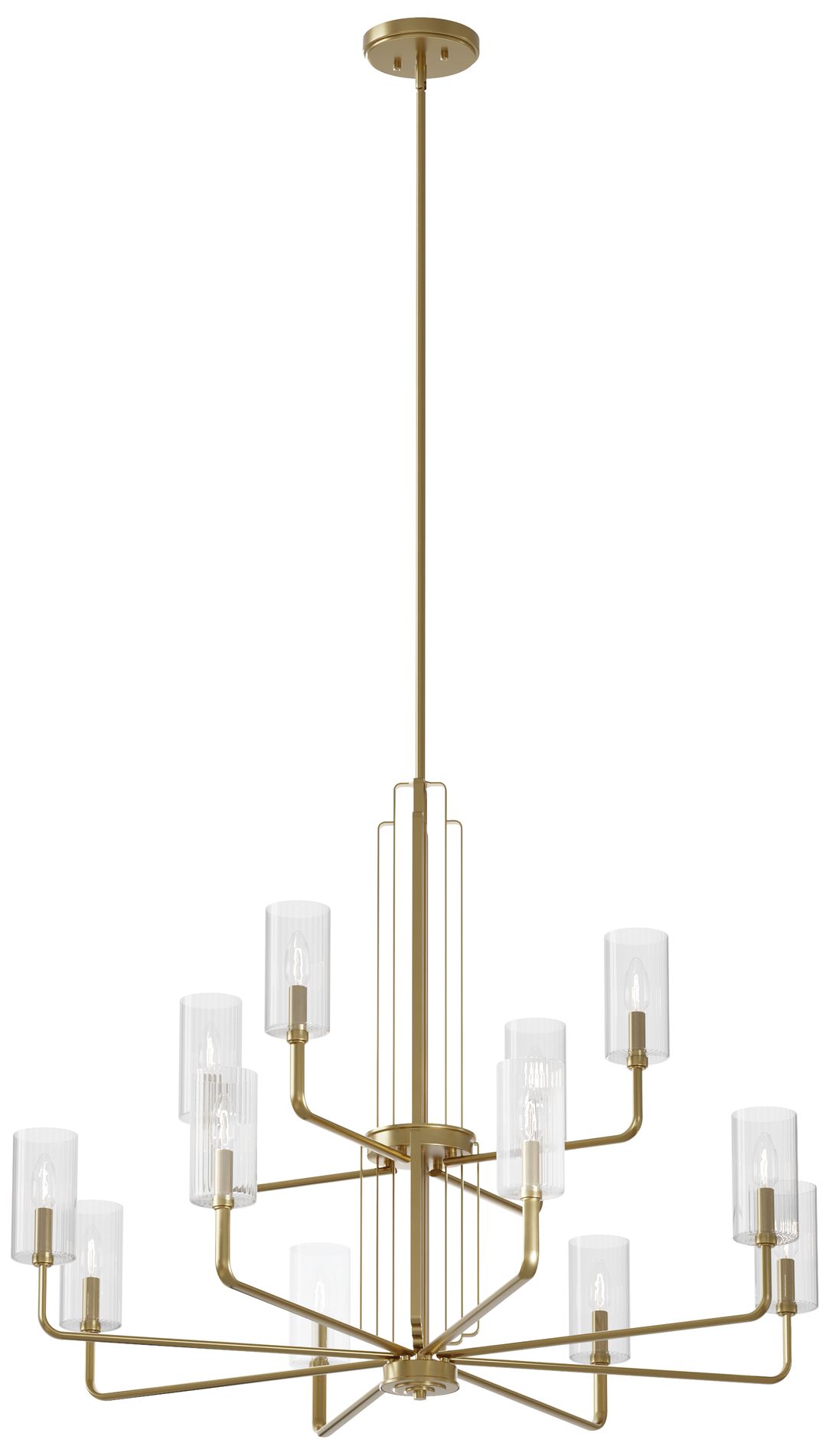 Kimrose 40 1/2"W Brushed Natural Brass 12-Light Chandelier