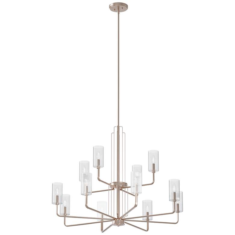 Image 2 Kimrose 40 1/2"W Polished Satin Nickel 12-Light Chandelier