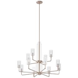 Kimrose 40 1/2"W Polished Satin Nickel 12-Light Chandelier