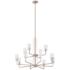 Kimrose 40 1/2"W Polished Satin Nickel 12-Light Chandelier