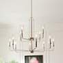 1_Kimrose 40 1/2"W Polished Satin Nickel 12-Light Chandelier