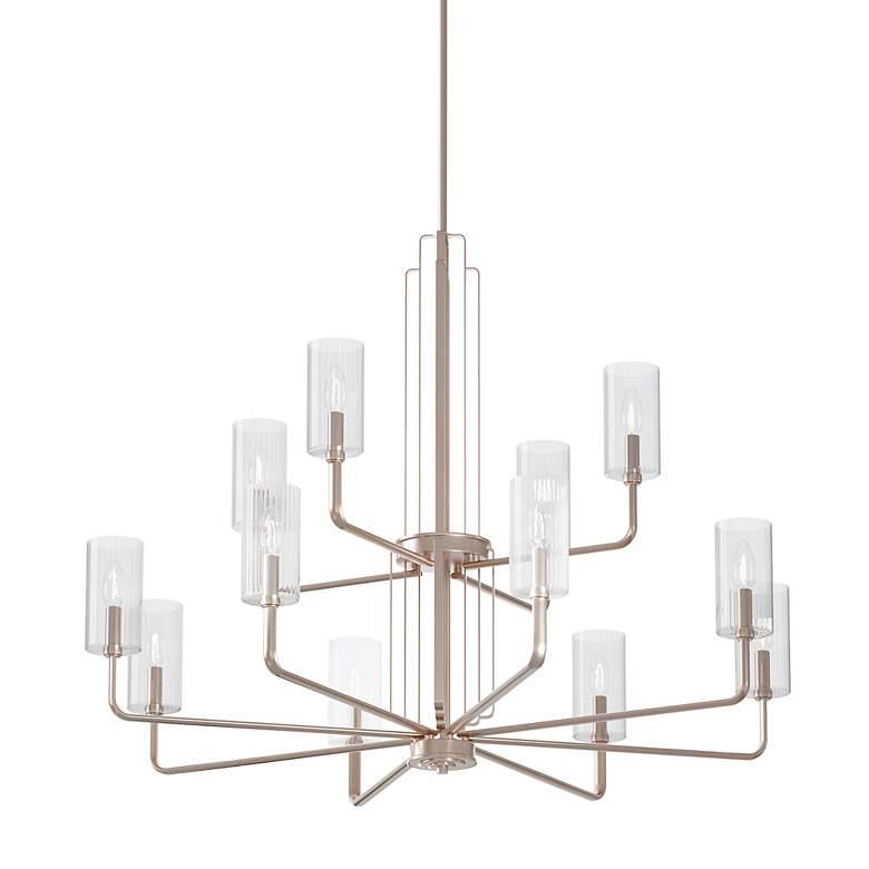 Image 3 Kimrose 40 1/2"W Polished Satin Nickel 12-Light Chandelier more views