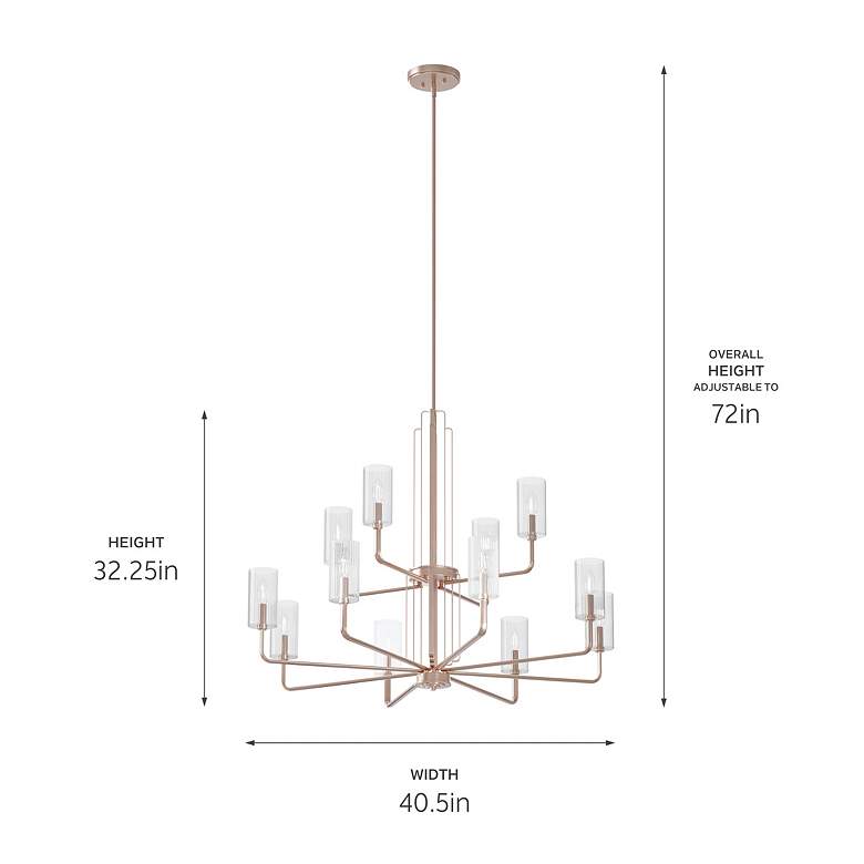 Image 5 Kimrose 40 1/2"W Polished Satin Nickel 12-Light Chandelier more views