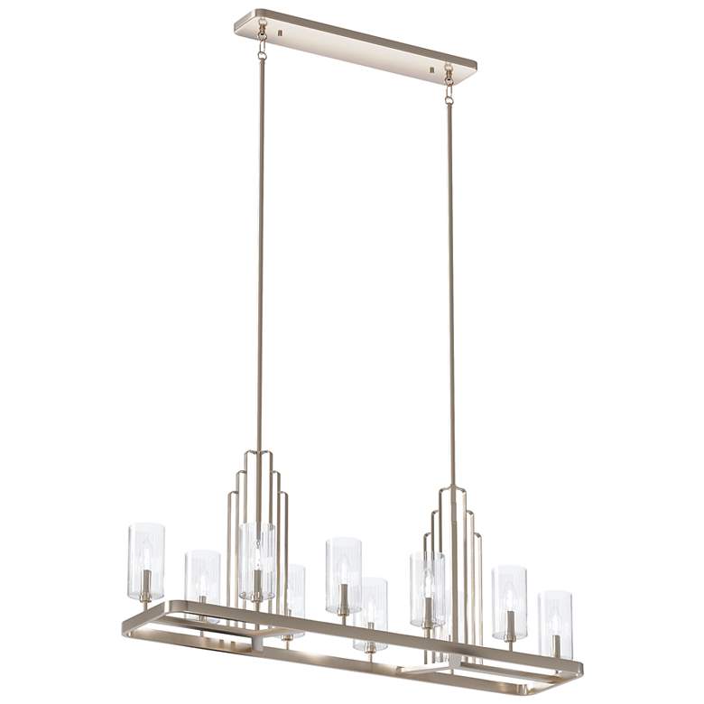 Image 2 Kimrose 44 3/4"W Polished Nickel 10-Light Linear Chandelier