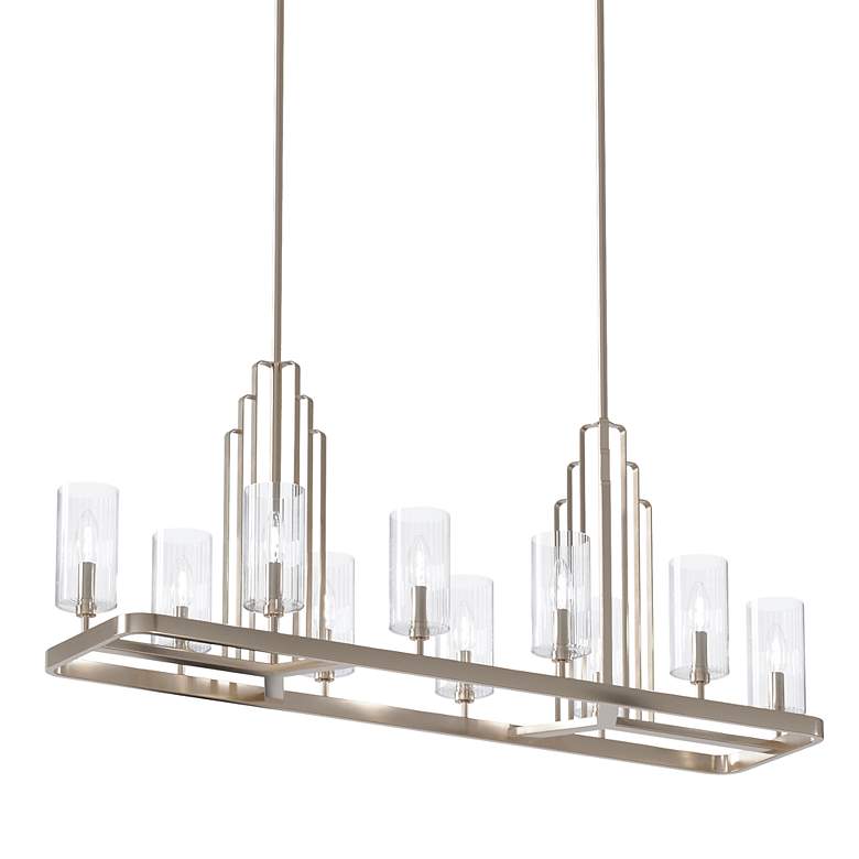 Image 3 Kimrose 44 3/4"W Polished Nickel 10-Light Linear Chandelier more views