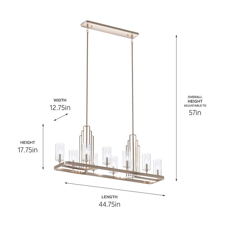 Image 5 Kimrose 44 3/4"W Polished Nickel 10-Light Linear Chandelier more views