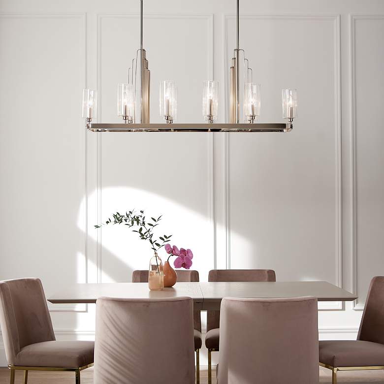 Image 6 Kimrose 44 3/4"W Polished Nickel 10-Light Linear Chandelier more views
