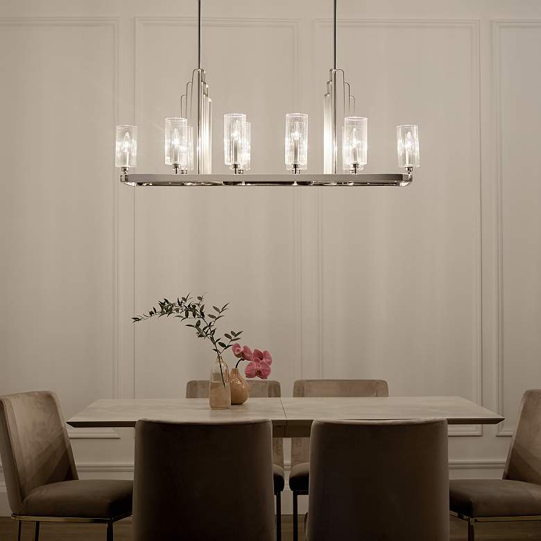 Image 7 Kimrose 44 3/4"W Polished Nickel 10-Light Linear Chandelier more views