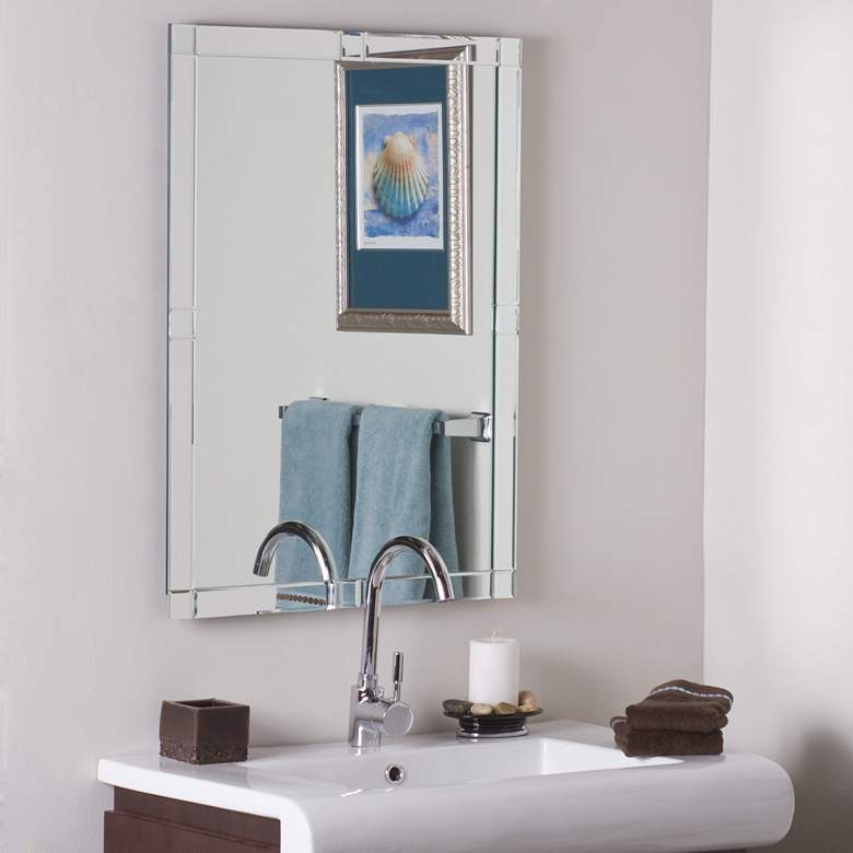 Image 1 Kinana 23 1/2 inch x 31 1/2 inch Frameless Bathroom Wall Mirror