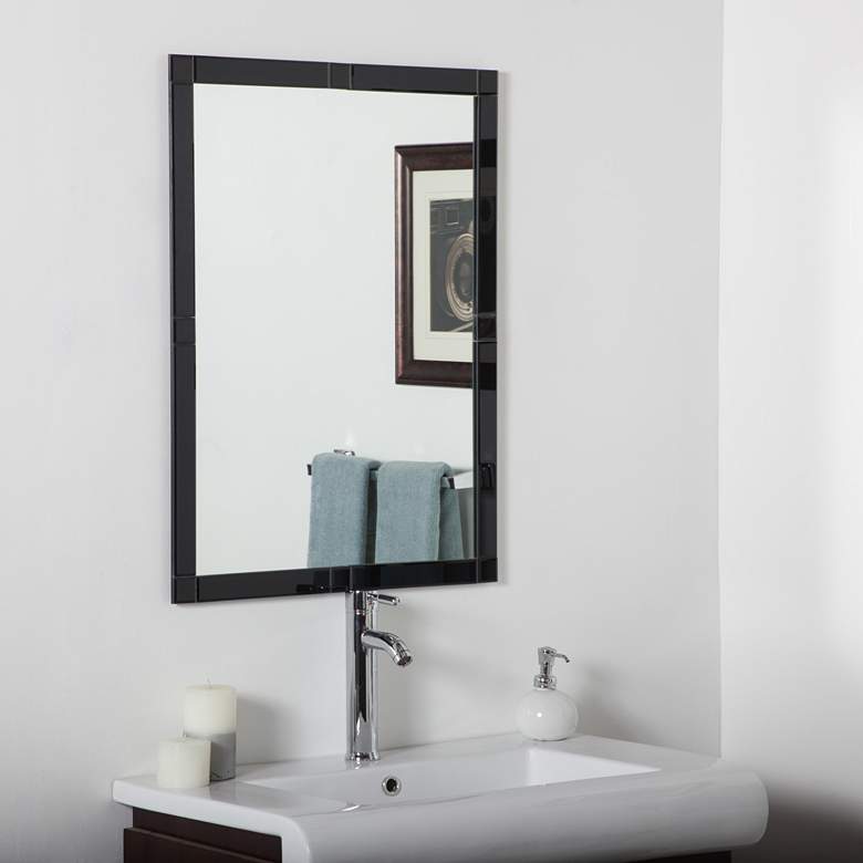 Image 1 Kinana Black 23 1/2" x 31 1/2" Frameless Beveled Wall Mirror