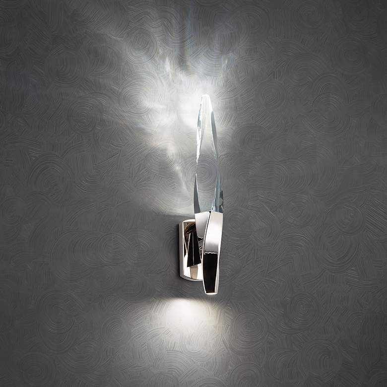 Image 1 Kindjal 18"H Polished Nickel Clear Crystal LED Wall Sconce