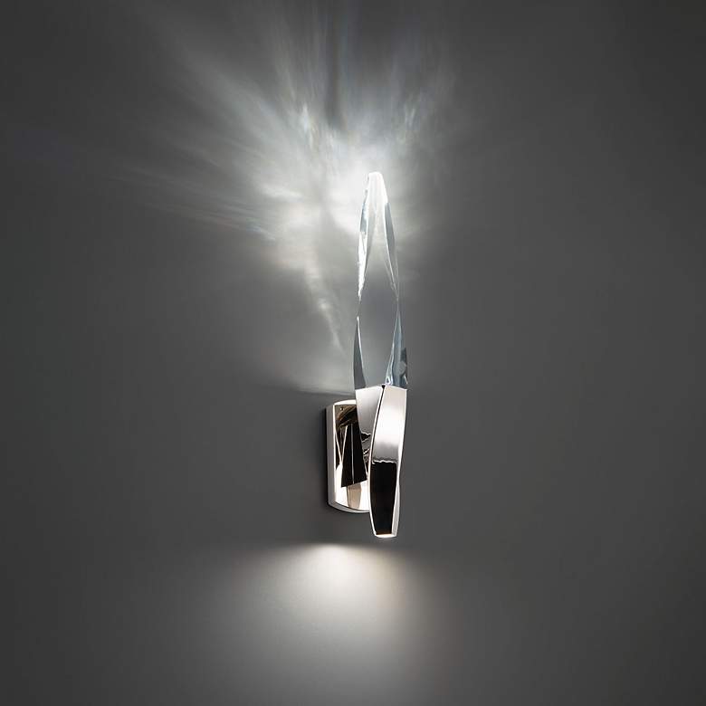 Image 4 Kindjal 18"H Polished Nickel Clear Crystal LED Wall Sconce more views