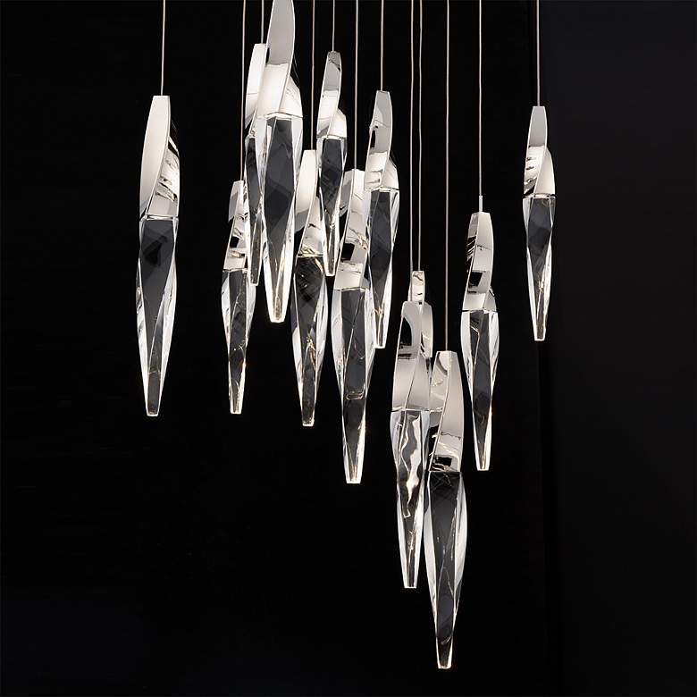 Image 5 Kindjal 18"H x 20"W 13-Light Crystal Multi-Light Pendant in Aged more views