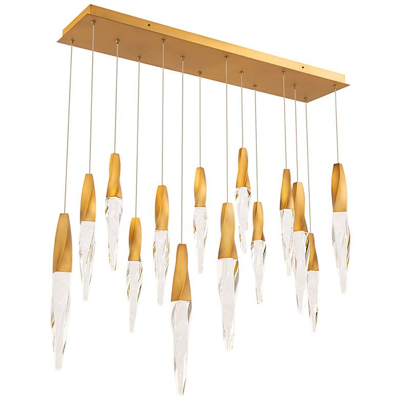 Image 1 Kindjal 18"H x 40"W 14-Light Crystal Multi-Light Pendant in Aged