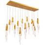 1_Kindjal 18"H x 40"W 14-Light Crystal Multi-Light Pendant in Aged