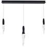 1_Kindjal 18"H x 40"W 3-Light Crystal Multi-Light Pendant in Black