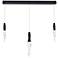 Kindjal 18"H x 40"W 3-Light Crystal Multi-Light Pendant in Black