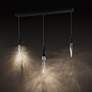 2_Kindjal 18"H x 40"W 3-Light Crystal Multi-Light Pendant in Black more views