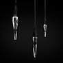 3_Kindjal 18"H x 40"W 3-Light Crystal Multi-Light Pendant in Black more views