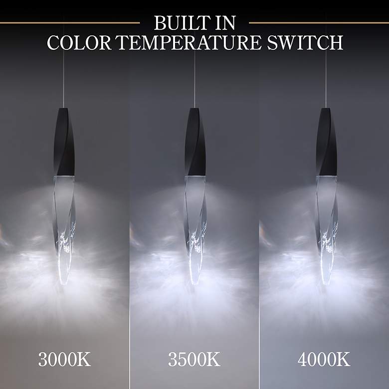 Image 2 Kindjal 18"H x 40"W 5-Light Crystal Multi-Light Pendant in Black more views
