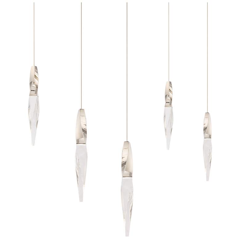 Image 1 Kindjal 18"H x 40"W 5-Light Crystal Multi-Light Pendant in Polish