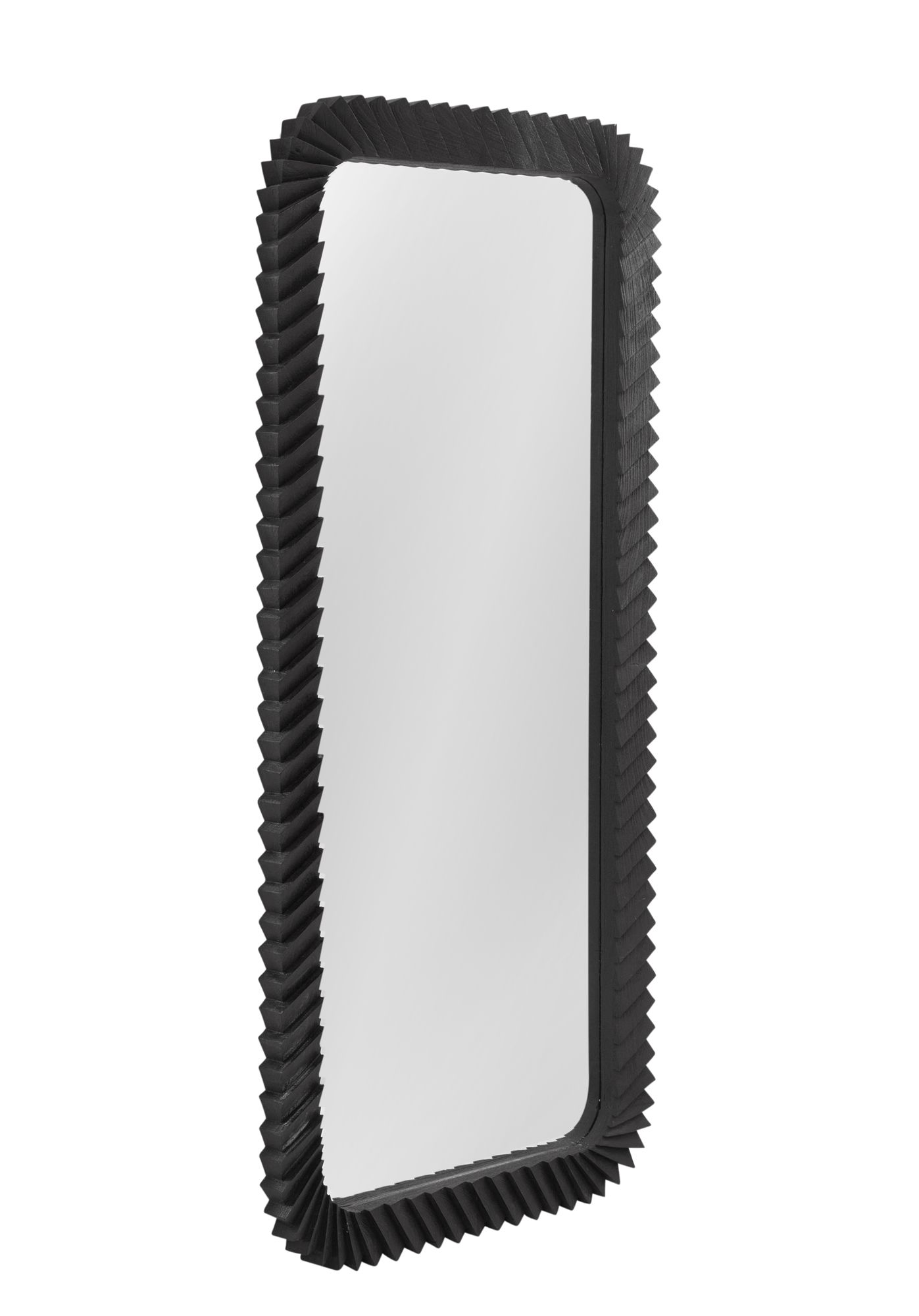 Image 2 Kindlow 36"W x 78"H Sandblasted Black Freestanding Floor Mirror more views