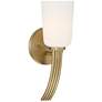 Kindred 14 1/2" High Warm Brass Opal Glass Wall Sconce