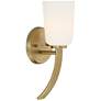Kindred 14 1/2" High Warm Brass Opal Glass Wall Sconce
