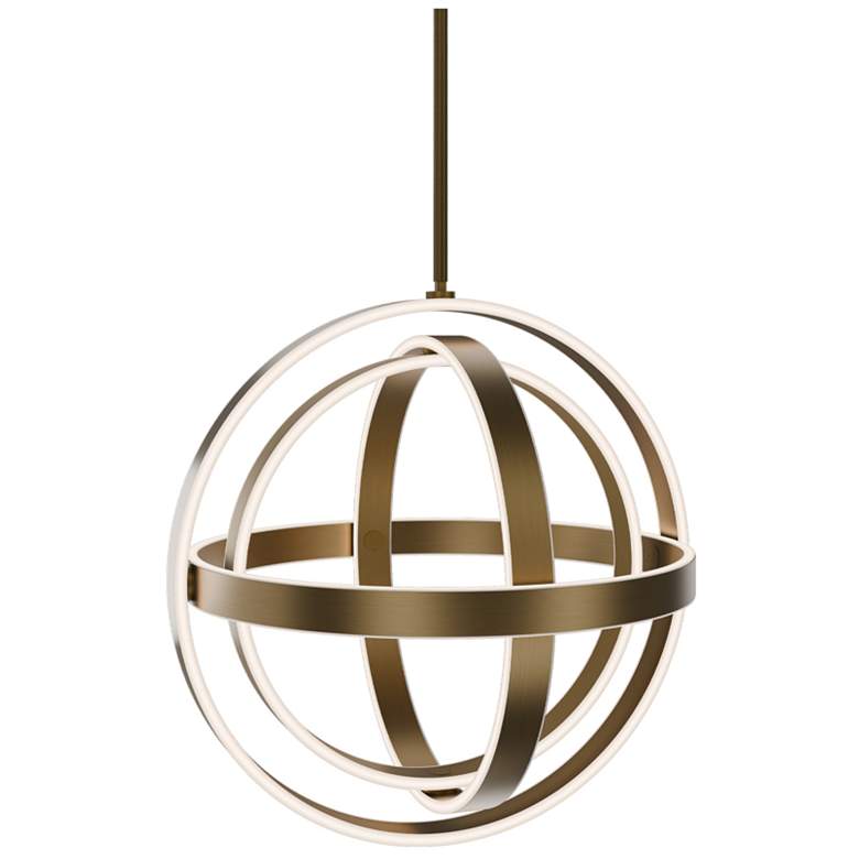 Image 1 Kinetic 18in LED Pendant K in Aged Brass