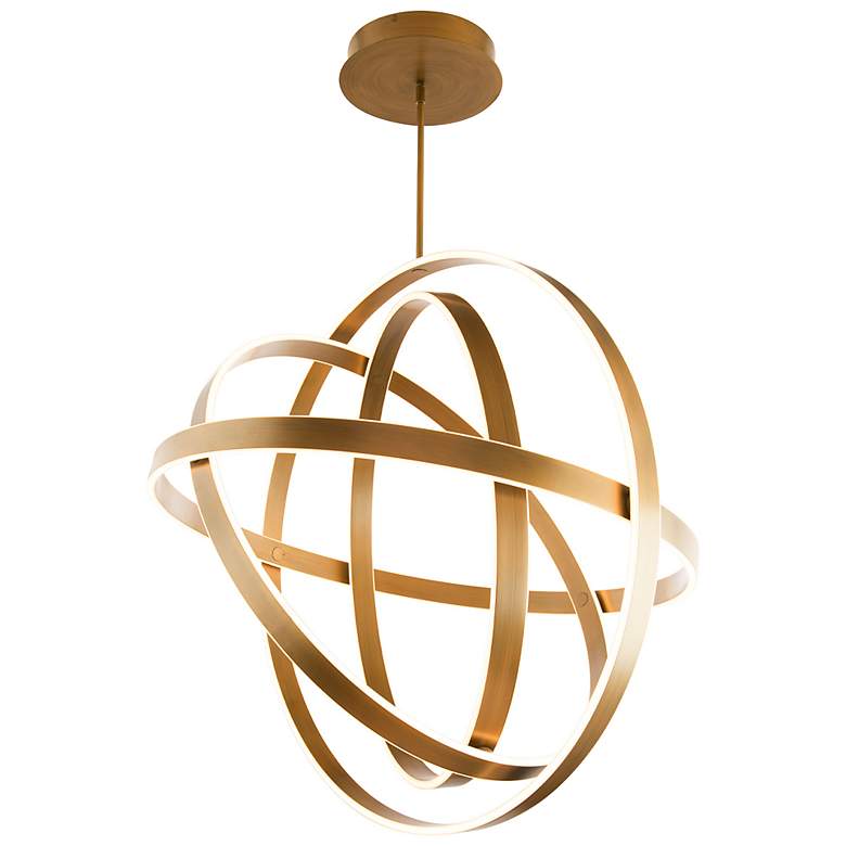 Image 5 Kinetic 38 In. x 38 In. Chandelier in Aged Brass more views