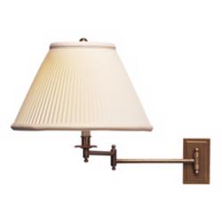 Kinetic Collection Brass Pleated Shade Plug-In Swing Arm