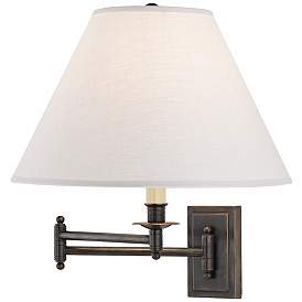 Image3 of Kinetic Collection Oyster Linen Plug-In Swing Arm Wall Lamp