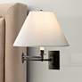 Kinetic Collection Oyster Linen Plug-In Swing Arm Wall Lamp in scene