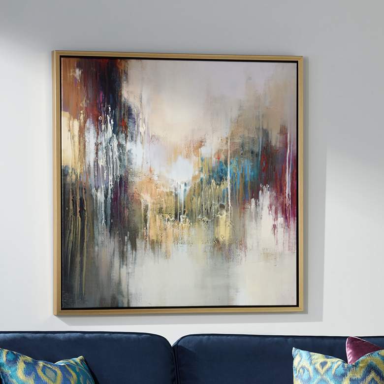 Image 1 Kinetic Energy 43" Square Framed Giclee Wall Art