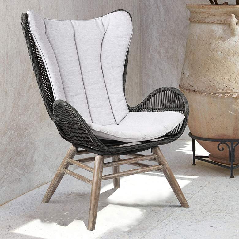 Image 1 King Charcoal Rope Light Eucalyptus Outdoor Lounge Chair