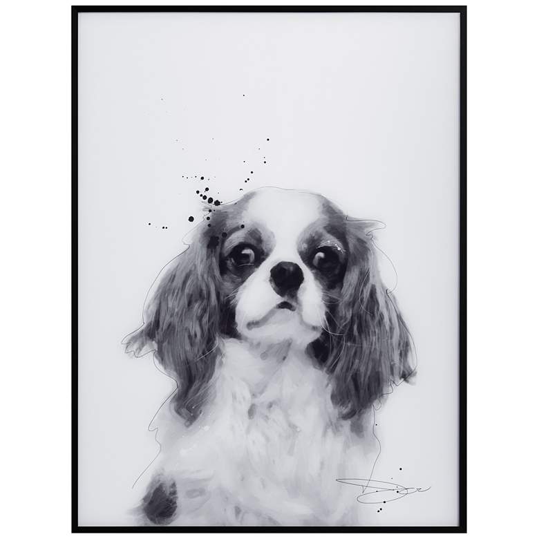 Image 2 King Charles Spaniel 24"x18" Printed Glass Framed Wall Art