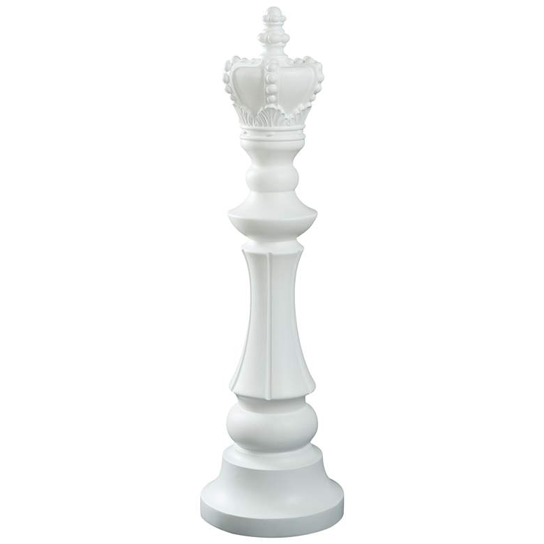 Image 1 King Chess Piece 36" High Matte White Statue