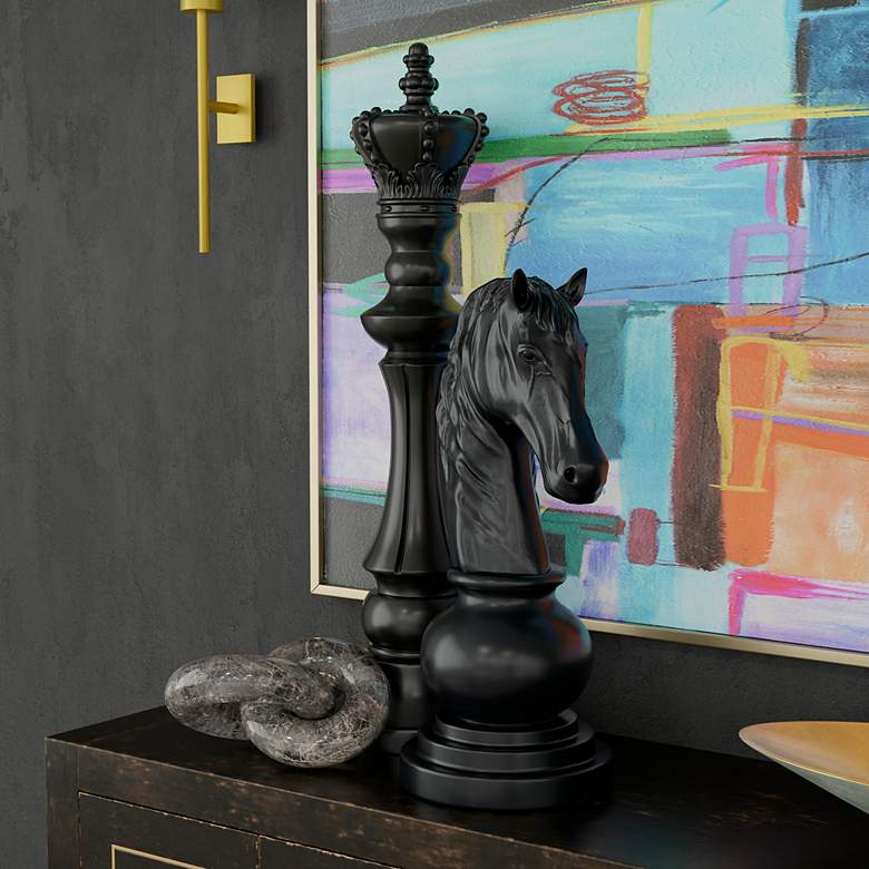 Image 4 King Matte Black Resin Chess Piece more views
