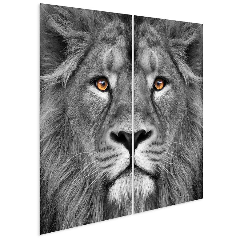 Image 5 King of the Jungle AB 72" High 2-Piece Glass Wall Art Set more views