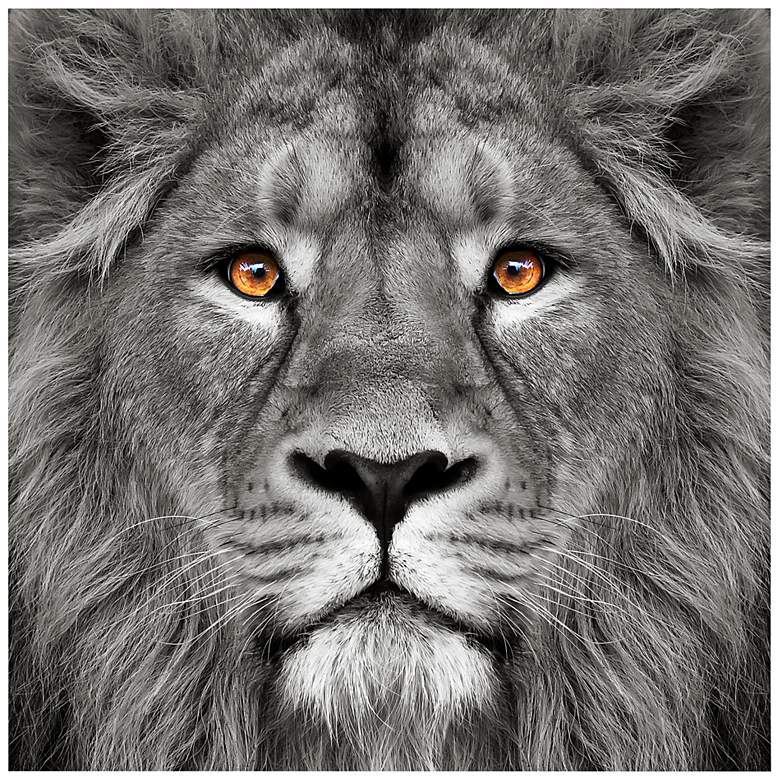 Image 3 King of the Jungle Lion 38" Square Glass Graphic Wall Art