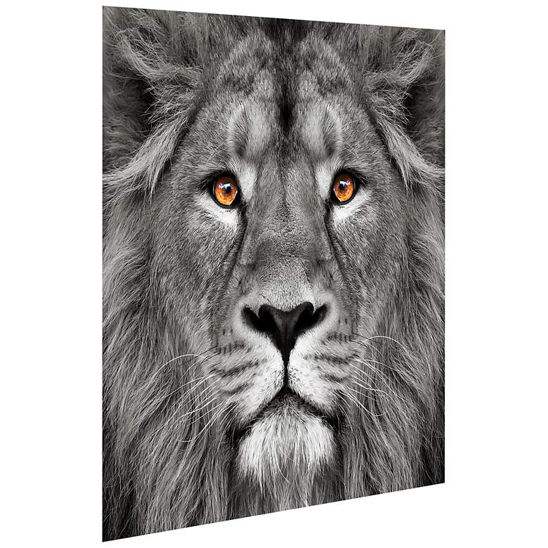 Image 4 King of the Jungle Lion 38" Square Glass Graphic Wall Art more views