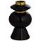 Kingfisher 13" High Shiny Black Ceramic Vase