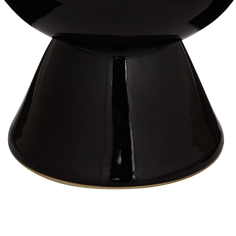 Image 4 Kingfisher 13 inch High Shiny Black Ceramic Vase more views