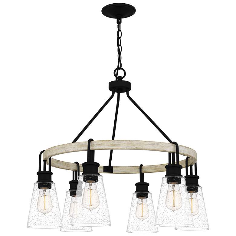 Image 2 Kingsbridge 28" Wide Earth Black 6-Light Ring Chandelier